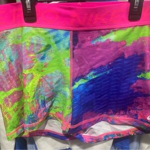 Nike Women's Multicolor Athletic Shorts - Pink, Green, Blue